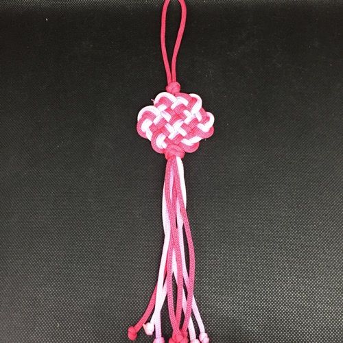 Infinity knot suspension pink