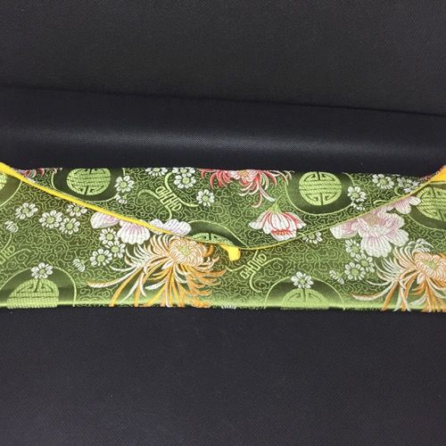 Tibetan brocade text holder green
