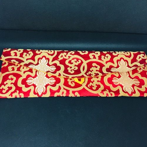 Tibetan brocade text holder red